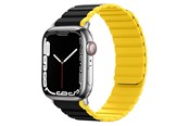 Smartwatch - Tilbehør - Lippa Apple Watch magnetisk silikonerem 42/44/45/49 - Sort / Gul - LPAW115