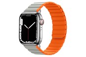 Smartwatch - Tilbehør - Lippa Apple Watch Magnetisk Silikonerem 38/40/41 - Grå/Orange - LPAW078