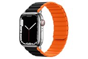 Smartwatch - Tilbehør - Lippa Apple Watch Magnetisk Silikonerem 38/40/41 - Sort/Orange - LPAW077