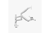 Skærmholder - Alterzone Arm Luxe Heavy-duty Enkelt Monitor Arm med Laptop Bakke, Hvid - ALZARMLXLT-DW