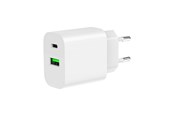 Mobil - Adaptere & Opladere - Gembird Universal GaN USB charger QC 3.0 & PD 20 W 2-port - White - TA-UC-PDQC20-01-W