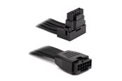 Strømkabel (intern) - DUTZO Sleeved PCI-E 12V-2x6 forlængerkabel - Lås stift ned - Sort - DSC-PE12V2X6-PD-30-BLK