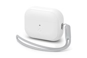 Mobil - Covers & Cases - Spigen Case Silicone Fit White + Strap Gray - AirPods Pro (2nd Gen) - ACS05811