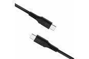 USB kabel - FIXED LIQUID Silicone - 60W - USB-C <-> USB-C - 2m - Sort - FIXDLS-CC2-BK