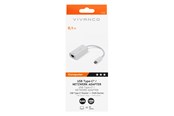 Kabler - diverse - Vivanco USB-C <-> RJ45 1000Mbps network adapter 0,1m Hvid - 4008928453836
