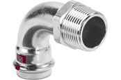 Pressrør og fittings - Viega Prestabo overgangsbøjning 90° 15 mm x 1/2" forzinket stål - 558413