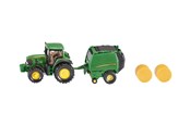 Legetøjsbil - SIKU Siku John Deere traktor med rundballepresser - S-1665
