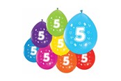 Legetøj - Globos Balloons 2-sided Printed Number 5 8 pcs. - 512005