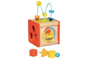 Babylegetøj - Goki Wooden Activity Cube Beatbox and Motor Skills Spiral - 59966