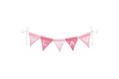 Legetøj - Goki Fabric Bunting Make Pink with 10 Flags and Alphabet Characters - 60676