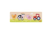 Puslespil - Goki Wooden Stud Puzzle On the Farm 4 pcs. Wood - 57355