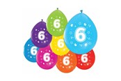 Legetøj - Globos Balloons 2-sided Printed Number 6 8 pcs. - 512006