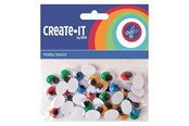 Kreativt Legetøj - Haza Witbaard Colored Wiggle Eyes with Eyelashes 40pcs. - 192342