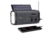 DAB, netværks- og clockradio - Lippa Nødradio - Solar - Dynamo - 5000 mAh Power Bank - AM/FM - Mono - Sort - LPFMR02