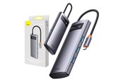 USB hub - Baseus 4in1 Metal Gleam Series USB-C to 4x USB 3.0 USB hub - USB 3.0 - 5 ports - Sølv - WKWG070013