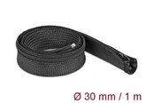 Netværkstilbehør - DeLOCK Braided Sleeve with zip fastener heat-resistant 1m x 30mm - 19165