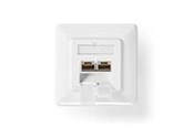 Netværksudstyr & Forlænger til trådløs - Nedis Network Wall Box | In-Wall | 2 port(s) | CAT7 - CCGB89260IV