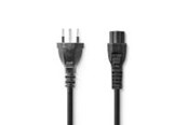 Strømkabel (intern) - Nedis Power Cable | CH Type 12 | IEC-320-C5 | Straight | Straight | Nickel Plated | 2.00 m - CEGL11220BK20