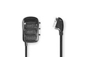 Skærmkabel - Nedis SCART Switchbox | SCART Male | 3x SCART Female | Nickel Plated - CVGB31835BK05