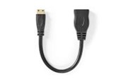 Skærmkabel - Nedis High Speed HDMI Cable with Ethernet | 4K@30Hz | 10.2 Gbps | 0.20 m | Round | PVC | Black - CVGB34590BK02