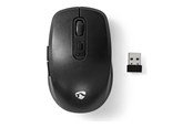 Mus - Nedis - mouse - black - Mus - Optisk - 6 knapper - Sort - MSWS110BK