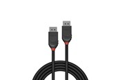 Skærmkabel - Lindy Black DisplayPort 1.2 Cable - 0.5m - 36490