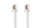 Netværkskabel - Nedis TCGL90200WT100 telephone cable - Hvid - TCGL90200WT100