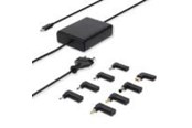 Bærbar Oplader - Nedis notebook-adapter | GaN | 100 W | 5 / 9 / 12 / 15 / 20 V DC | 3.0 / 5.0 A - NBAU100110BK