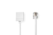 Netværkskabel - Nedis TCGL90205WT100 telephone cable - Hvid - TCGL90205WT100