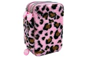 Skole - Tinka Triple Pencilcase - Leopard Rosa - 8-804206
