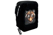 Skoletilbehør - Tinka Tredobbelt Penalhus – Tiger – Sort – Cool School - 8-804207