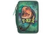 Skoletilbehør - Depesche Dino World - T-rex - Tredobbelt Penalhus - Grøn med kæde - 412506