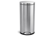 Affaldssortering - Simplehuman 30L rund pedalspand, børstet rustfrit stål - CW1810