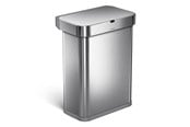 Affaldssortering - Simplehuman 58L rektangulær sensor skraldespand med stemmestyring, børstet - ST2031