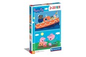 Puslespil - Clementoni Jigsaw Puzzle Super Color Peppa Pig 2x20pcs. Floor - 24797