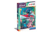 Puslespil - Clementoni Jigsaw Puzzle Super Color Disney Stitch 2x20pcs. Floor - 24809
