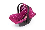 Dukke, bamse og udstyr - Bayer Design Deluxe Car Seat with Canopy for Dolls  - Rose w/ dots - 67967AA