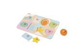 Babylegetøj - Classic World Wooden Nipple Puzzle Shapes 8pcs. - 40063