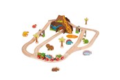 Trælegetøj - Bigjigs Wooden Dino Train Set 49 pieces. - BJT035