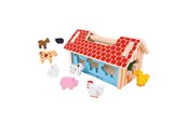 Babylegetøj - Bigjigs Wooden Farm Shape Sorting Box - BB108