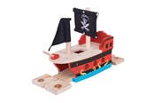 Trælegetøj - Bigjigs Wooden Rails - Pirate Ship - BJT258