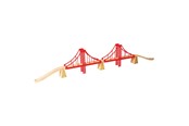 Trælegetøj - Bigjigs Wooden Rails - Double Suspension Bridge 7 pieces. - BJT136