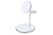 Mobil - Adaptere & Opladere - Choetech Wireless charger with stand 2in1 (white) - T585-F