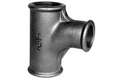Gevindfittings - +GF+ strømtee 90° sort reduceret 1-1/2'' - 770131119
