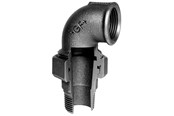 Gevindfittings - +GF+ vinkelunion 90° sort 2'' muffe-nippel - 770098109