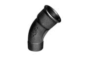 Gevindfittings - +GF+ lang bøjning 45° sort 3/4'' muffe-nippel - 770040105