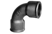 Gevindfittings - +GF+ kort bøjning 90° sort 3/8'' muffe-muffe - 770012103