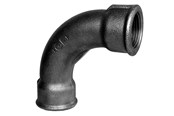 Gevindfittings - +GF+ lang bøjning 90° sort 2'' muffe-muffe - 770002109