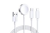 Mobil - Adaptere & Opladere - Joyroom Apple Watch Magnetic Charger S-IW008 Lightning + USB-C 5V 1.2m (White) - S-IW008