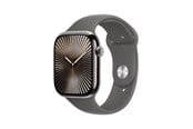 Smartwatch, Sportsur & Aktivitetstracker - Apple Watch Series 10 GPS + Cellular 46mm - Titanium Case with Stone Grey Sport Band - S/M - MWY93QN/A